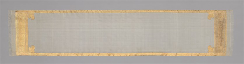 Sari, Late 19th century, India, India, Fine white silk with gold design, 264.7 x 54 cm (104 1/4 x