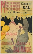 Moulin Rouge, La Goulue, 1891, Henri de Toulouse-Lautrec, French, 1864-1901, France, Color