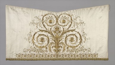 Panel (From a Skirt), 1801/50, France, Silk, satin weave, embroidered with gold metal wrapped over