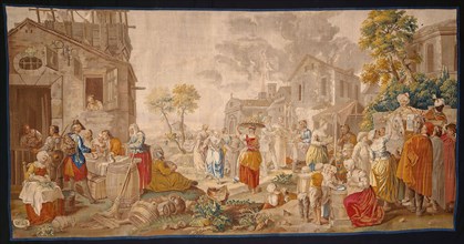 The Outdoor Market, from Village Festivals, 1775/89, After a design by Étienne Jeaurat (1699–1789),