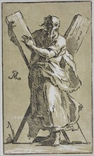 St. Andrew, 1740, Conte Anton Maria Zanetti, Italian, 1680–1767, Italy, Chiaroscuro woodcut in