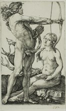 Apollo and Diana, 1502–05, Albrecht Dürer, German, 1471-1528, Germany, Engraving in black on ivory