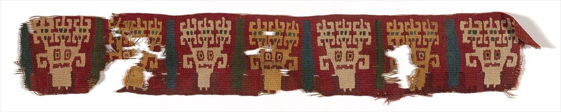 Fragment (Band), A.D. 700/900, Nazca-Wari, Probably south coast, Peru, Peru, Slit tapestry, 42.6 x