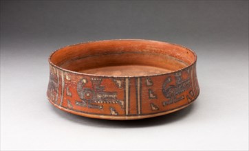 Miniature Straight-sided Bowl with Abstract Aligator Motif, A.D. 1450/1532, Inca, South coast or