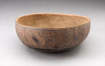 Bowl with Incised and Painted Textile-Like Motifs, 15th/16th century, Colonial Inca, South coast or