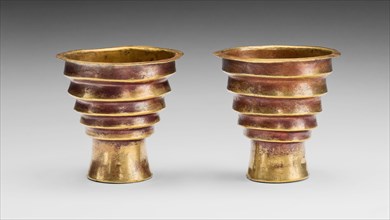 Pair of Beakers, A.D. 1450/1532, Inca, Ica Valley, south coast, Peru, Peruvian South Coast, Gold