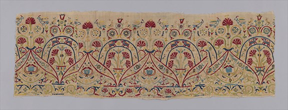 Border (For a Skirt), 18th century, Greece, Crete, Crete, Cotton, plain weave, embroidered with
