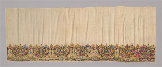 Skirt, 18th century, Greece, Crete, Crete, Linen, plain weave, embroidered with silk in back,
