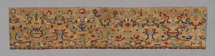 Border (For a Skirt), 18th century, Greece, Crete, Crete, Linen, plain weave, embroidered with silk