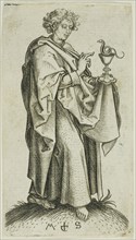 St. John, from Apostles, n.d., Martin Schongauer, German, c. 1450-1491, Germany, Engraving on