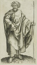 St. Thomas, from Apostles, n.d., Martin Schongauer, German, c. 1450-1491, Germany, Engraving on