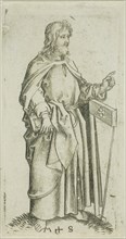 St. Jude, from Apostles, n.d., Martin Schongauer, German, c. 1450-1491, Germany, Engraving on