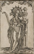 Saint Barbara with a Palm and a Book, 1500–25, Master S, Netherlandish, active 1500-1525,