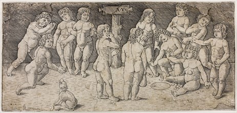 Twelve Cupids Playing, c. 1477, Giovanni Pietro da Birago, Italian, 1471/4-1513, Italy, Engraving