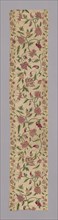 Panel, 18th century, Queen Anne period, England, Linen, plain weave, embroidered in polychrome silk
