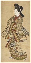 A Beauty Walking, 17th century, Sugimura Jihei, Japanese, active c. 1681-98, Japan, Hand-colored
