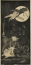 Jurojin with cranes, a stag, and a tortoise, 18th century, Okumura Masanobu, Japanese, 1686-1764,