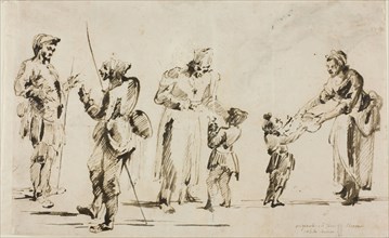 Sheet of Sketches: Six Figures, 1768/78, Giovanni Battista Piranesi, Italian, 1720-1778, Italy, Pen