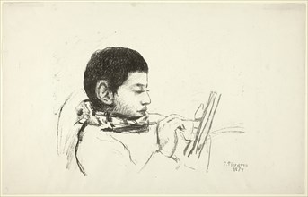 Portrait: Lucien Pissarro, 1874, Camille Pissarro, French, 1830-1903, France, Lithograph in black