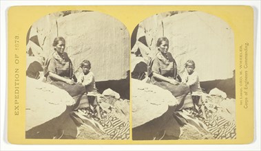Navajo Indian Squaw, and Child, at their home, in Cañon de Chelle, 1873, Timothy O’Sullivan