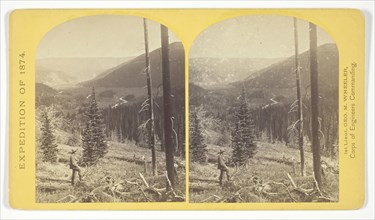 Cañon, Valley of the Conejos River, looking south from vicinity of Lost Lakes, 1874, Timothy