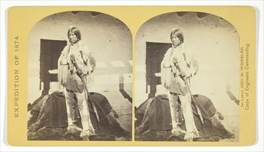 Shee-zah-nan-tan, Jicarilla Apache Brave in characteristic Costume, Northern New Mexico, 1874,