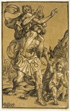 Aeneas Carrying His Father, Anchises, 1643, Ludolph Büsinck (German, 1599/1602–1669), after Georges