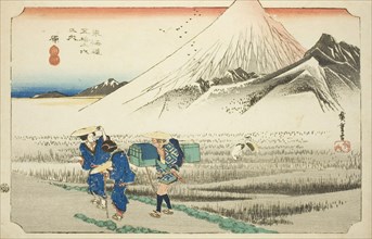 Hara: Mount Fuji in the Morning (Hara, asa no Fuji), from the series Fifty-three Stations of the