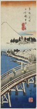 Nihon Bridge seen in the Snow (Nihonbashi setchu no kei), from the series Famous Views in the