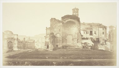 Untitled (Temple of Venus and Rome, Triumphal Arch and other ruins in Forum), c. 1857, Robert
