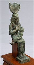 Statuette of the Goddess Isis Holding the God Horus, Third Intermediate Period–Late Period, Dynasty
