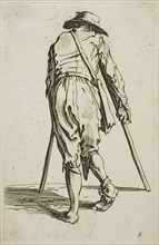 Beggar on Crutches and Wearing a Hat, seen from Back, plate five from The Beggars, c. 1622, Jacques