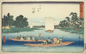 Kawasaki: The Rokugo Ferry (Kawasaki, Rokugo no watashi)—No. 3, from the series Fifty-three