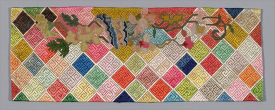Panel (Furnishing Fabric), Qing dynasty (1644–1911), 1875/1900, Han-Chinese, China, Geometric and
