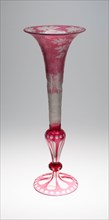 Vase, c. 1850, Bohemia, Czech Republic, Bohemia, Glass, cut and stained red, H. 63.2 cm (24 7/8 in