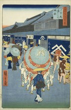 View of Nihonbashi Tori-itchome (Nihonbashi Tori-itchome ryakuzu), from the series One Hundred