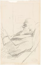 The Artist’s Father Reading, c. 1883, Mary Cassatt, American, 1844-1926, United States, Graphite,