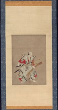 An Actor on Stage, Edo period, 1720–1730, Japanese, Japan, Album sheet mounted as hanging scroll.