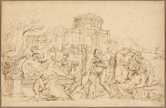 Bacchus and Ariadne, with Silenus, Nymphs and Satyrs, n.d., Raymond de Lafage, French, 1656-1690,