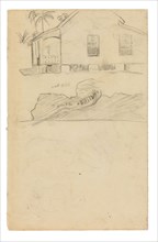 Sketches of Tahitian Residence with Color Notations and Dogs, 1891/93, Paul Gauguin, French,