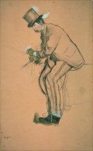 Gentleman Rider, 1866/70, Edgar Degas, French, 1834-1917, France, Brush and black gouache, with