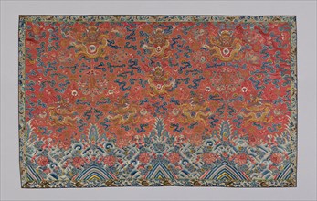 Panel (Furnishing Fabric), Qing Dynasty, (1644–1911), 1840/70, Manchu, China, 113 × 181.3 cm (44