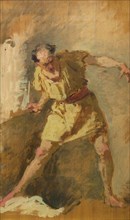 The Gladiator, 19th century, Domenico Morelli, Italian, 1826-1901, Italy, Oil on panel, 13 3/8 x 8