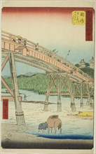 Okazaki: Yahagi Bridge on the Yahagi River (Okazaki, Yahagigawa Yahagi no hashi), no. 39 from the
