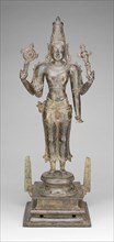 Four-Armed God Vishnu Holding Discus and Conch, Vijayanagar period, 15th century, India, Tamil