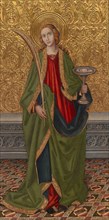 Saint Lucy, About 1500, Vergós Workshop, Spanish, documented 1439–1503, Spain, Oil and gold on