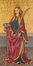 Saint Agatha, About 1500, Vergós workshop, Spanish, documented 1439–1503, Spain, Oil and gold on