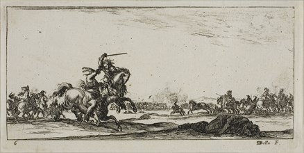 Plate Six from Drawings of Several Movements by Soldiers, 1644, Stefano della Bella, Italian,