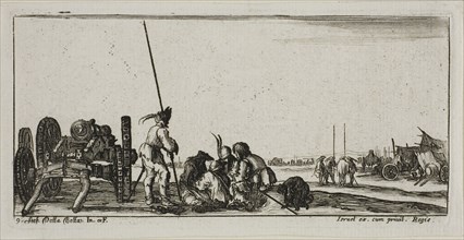 Plate Nine from Drawings of Several Movements by Soldiers, 1644, Stefano della Bella, Italian,