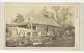 Untitled (Cabin with well), n.d., Henry S. Peck, American, active 1860s, United States, Albumen